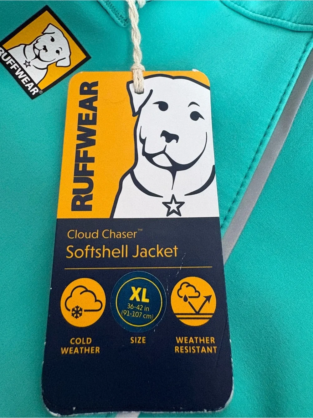 RuffWear Waterproof Dog Coat - Teal and Gray